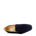 Men's VITELO Leather Suede Slip On Slipper Shoes M 50 - Navy