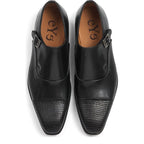 Men's EYE Monk Strap Leather Shoes 4736 PC 18 - Black