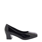 Women's Dr Keller Karly Comfort Plus Wide Fitting Block Heel Court Shoes - Black Patent
