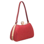 Women's Bessie HB1054 Vintage Top Handle Evening Clutch Bag - Red