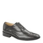 Boy's GOOR 5 Eye Brogue Oxford Lace Up Shoes B370A - Black