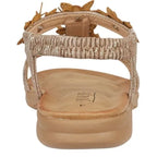 Women's JO & JOE Goa Lightweight Flower Trims and Elasticated Sling Back Sandals - Bronze