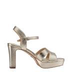 Women's Tamaris 1-28349-42 Vegan Metallic Strappy Heeled Sandals - Light Gold