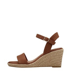 Women's Tamaris 1-28300-42 Vegan Espadrille Wedge Sandals - Cognac