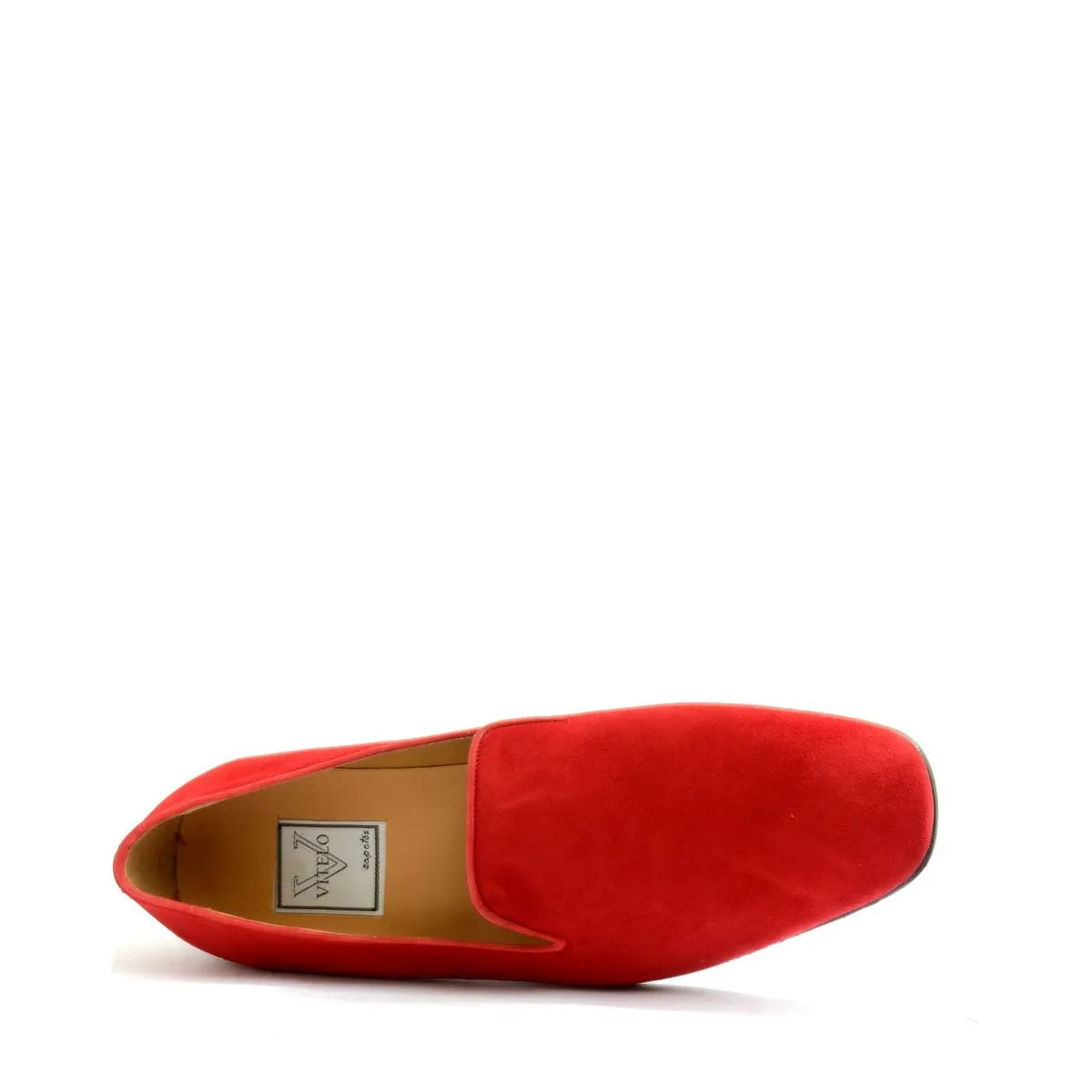 Men's VITELO Leather Suede Slip On Slipper Shoes M 50 - Red