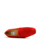 Men's VITELO Leather Suede Slip On Slipper Shoes M 50 - Red