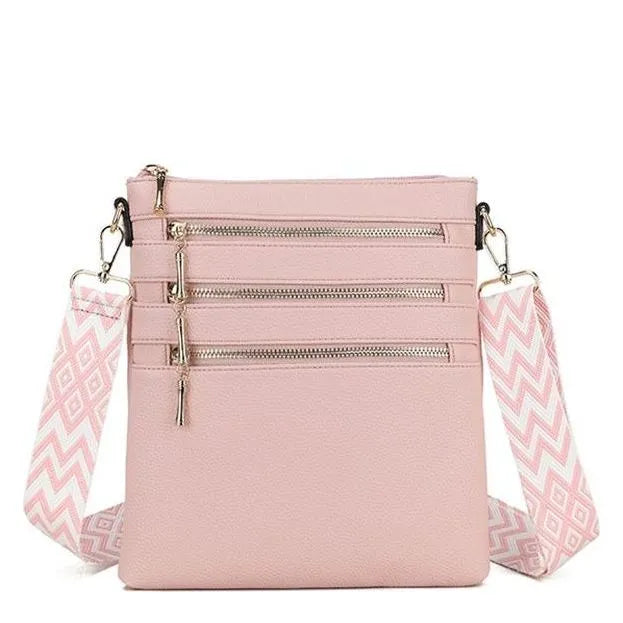 Women's Long & Son Lightweight Medium Cross Body Bags 23358 - Pink
