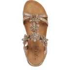 Women's JO & JOE Goa Lightweight Flower Trims and Elasticated Sling Back Sandals - Bronze