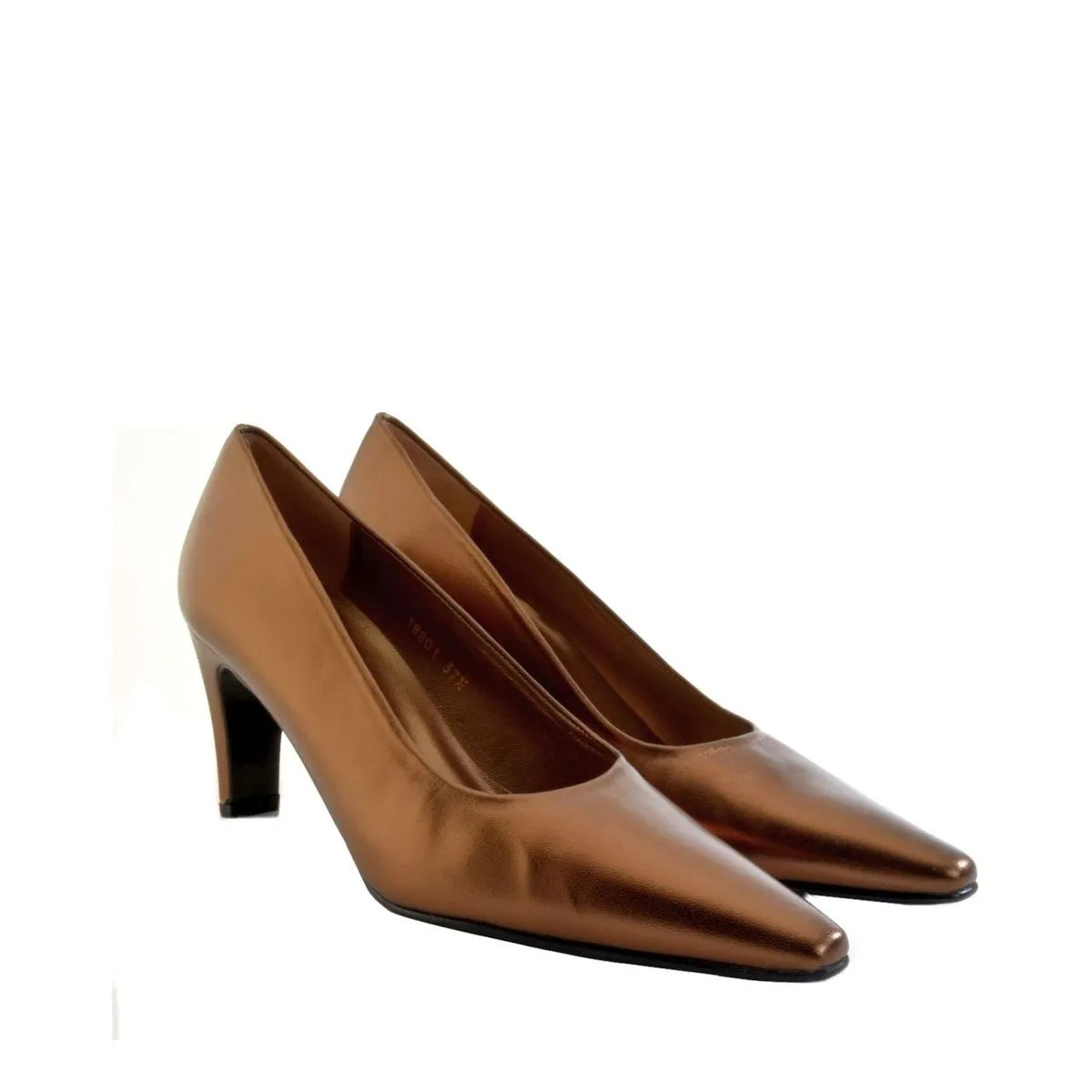 Women's EYE Mid Heel Leather Court Shoes F 73 - Bronze
