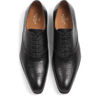 Men's Vitelo Lizard Print Leather Lace-Up Shoes 6269 - Black