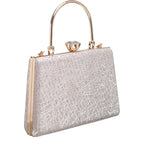 Women's BESSIE HB1087 Vintage Top Handle Sparkly Evening Clutch Bag - Gold