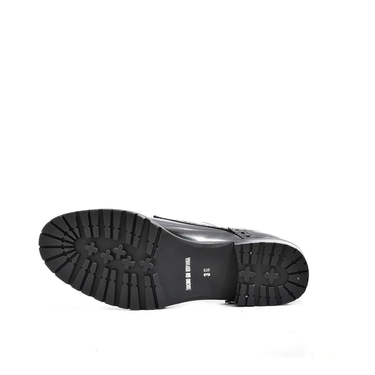 Women's VITELO Double Monk Semi-Brogue Leather Shoes F 116 - Black
