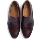 Men's Vitelo Plain Leather Cuban Heel Shoes 6029 PC 19 - Burgundy