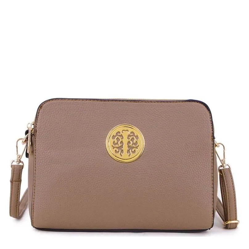 Women's Long & Son Medium Shoulder & Cross Body Hand Bags D1585-1 - Dark Khaki