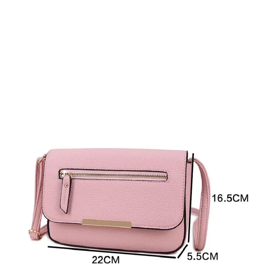 Women's Long & Son Cross Body & Shoulder Hand Bags C-1337 - Pink