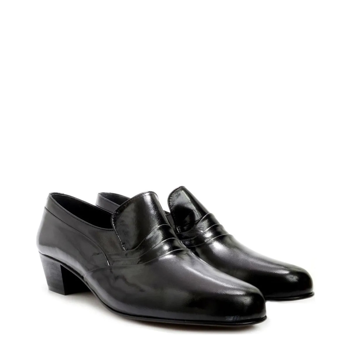 Men's EYE Classic Cuban Heel Slip-On Leather Shoes M 15 - Black