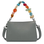 Women's Long & Son Small Top Handle Decorative Cross Body Bag XY6671 - Denim Blue