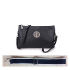 Women's Long & Son Medium Clutch, Wristlet, Shoulder, Cross-Body Bag with Additional Straps 23353 - Black