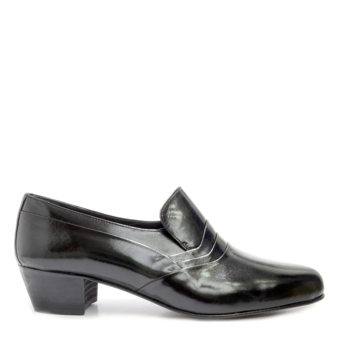 Men's EYE Classic Cuban Heel Slip-On Leather Shoes M 15 - Black