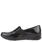 Women's Shoe Tree COMFORT Agatha Ultra Lightweight Twin Gusset Loafer Shoes - Black Croc