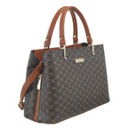 Women's Bessie London Monogram Logo Print Tote Bags BH6874 - Coffee
