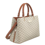 Women's Bessie London Monogram Logo Print Tote Bags BH6874 - Khaki