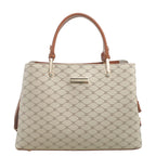 Women's Bessie London Monogram Logo Print Tote Bags BH6874 - Khaki