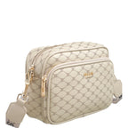 Women's Bessie BH7377 Monogram Messenger Cross Body Bags - Khaki