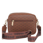 Women's Bessie BH7377 Monogram Messenger Cross Body Bags - Tan