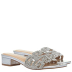 Women's TRUFFLE Collection Botham Low Heel Mules - Silver