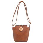 Women's Bessie London Small Button Cross Body Bag BW3630 - Tan