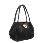 Women's Bessie London Button Shoulder Bag BW446 - Black