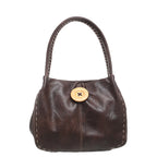 Women's Bessie London Button Shoulder Bag BW446 - Mocha