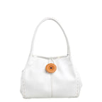 Women's Bessie London Button Shoulder Bag BW446 - White