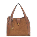 Women's Bessie London Suede Shoulder Bags BW6981 - Tan