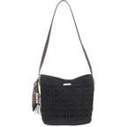 Women's Bessie London Geometric Suedette Shoulder Bag BW7574 - Black