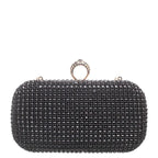 Women's BESSIE HB1086 Luxury Shining Evening Clutch Bag - Black