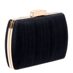 Women's BESSIE HB1089-1 Shimmer Chain Evening Clutch Bag - Black
