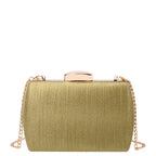 Women's BESSIE HB1089-1 Shimmer Chain Evening Clutch Bag - Gold
