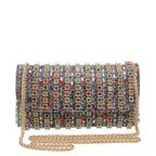 Women's Bessie London Studded Flap Over Evening Bag HB1144 - Multi