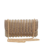 Women's Bessie London Studded Flap Over Evening Bag HB1144 - Gold