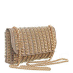 Women's Bessie London Studded Flap Over Evening Bag HB1144 - Gold