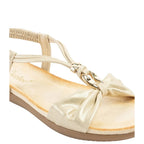 Women's Dr Keller Jan Wide Fitting Metallic Flat Sandals B3548 - Gold
