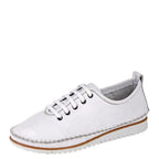 Women's Mod Comfys L988 Jazz Leather 5-Eye Flexi Lace Up Shoes - White