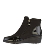 Women's Jo & Joe Jemima Twin Zip Wedge Heel Ankle Boots - Black