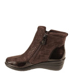 Women's Jo & Joe Jemima Twin Zip Wedge Heel Ankle Boots - Brown