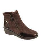Women's Jo & Joe Jemima Twin Zip Wedge Heel Ankle Boots - Brown
