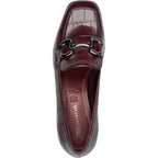 Women's Tamaris 1-24316-43 Trotteur Loafer Shoes K 15 - Merlot Croco
