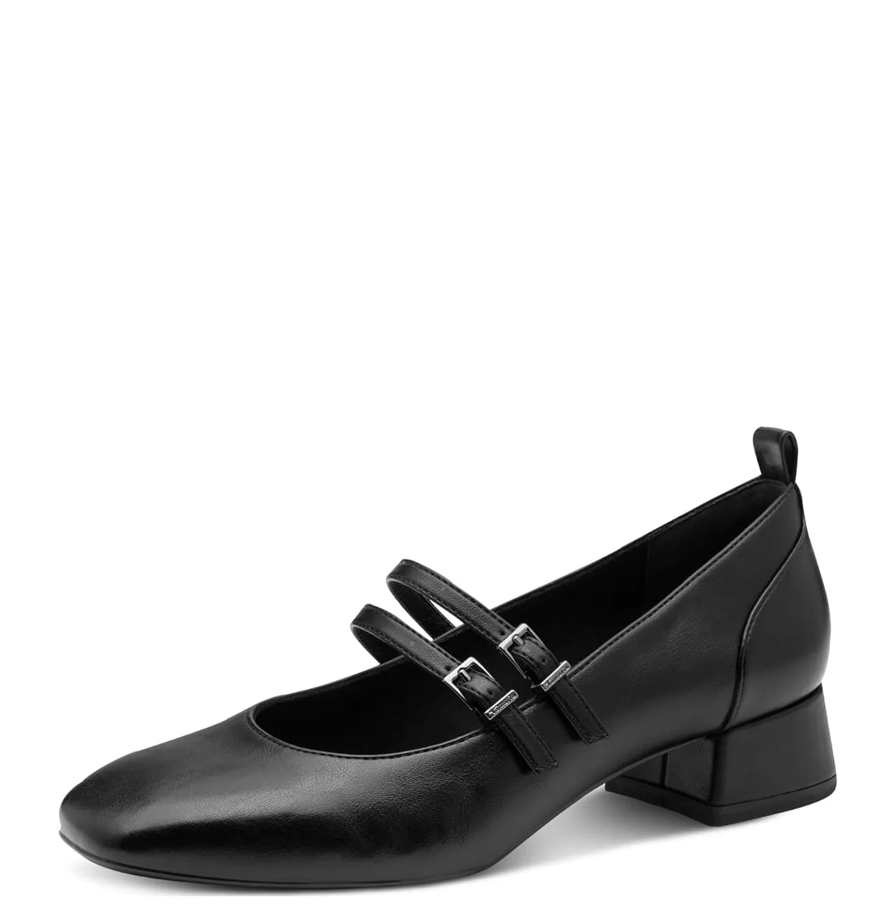 Women's Tamaris 1-22318-43 Double Strap Pump Court Shoes K 22 - Black