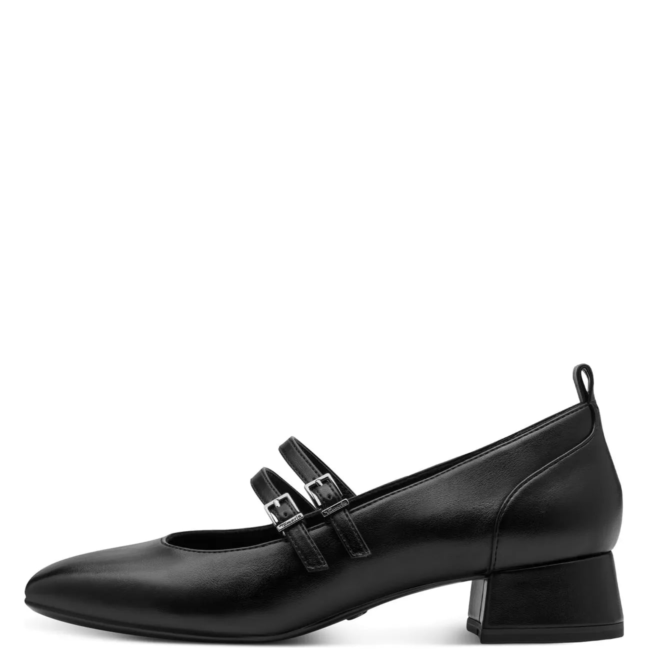 Women's Tamaris 1-22318-43 Double Strap Pump Court Shoes K 22 - Black